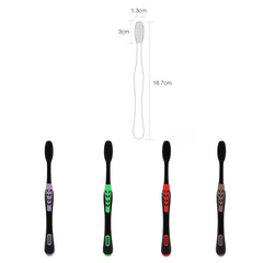 4 Pack Bamboo Charcoal Toothbrushes Soft Bristles Family