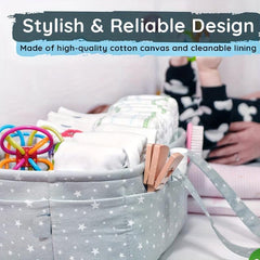 Portable Baby Diaper Bag Car Travel Basket with Foldable Cotton Cord
