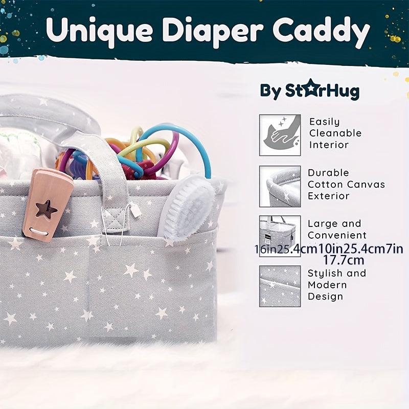 Portable Baby Diaper Bag Car Travel Basket with Foldable Cotton Cord