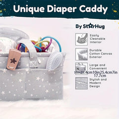 Portable Baby Diaper Bag Car Travel Basket with Foldable Cotton Cord