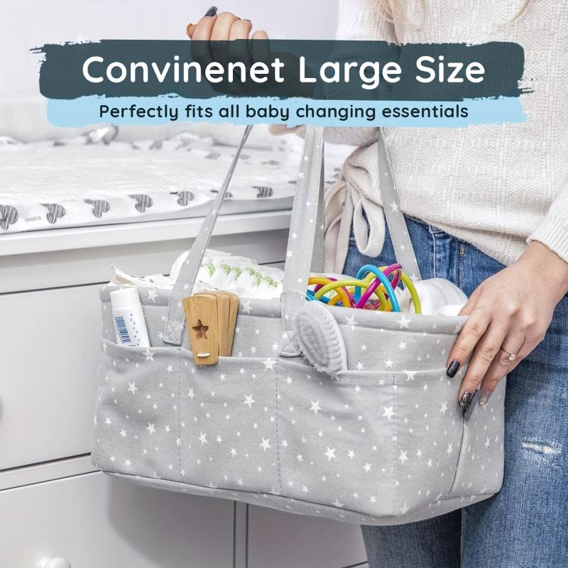 Portable Baby Diaper Bag Car Travel Basket with Foldable Cotton Cord