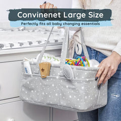 Portable Baby Diaper Bag Car Travel Basket with Foldable Cotton Cord