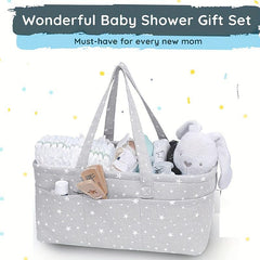 Portable Baby Diaper Bag Car Travel Basket with Foldable Cotton Cord