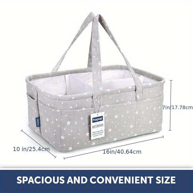 Portable Baby Diaper Bag Car Travel Basket with Foldable Cotton Cord