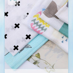 Dino Print Baby Swaddle Blanket Soft Cotton Muslin