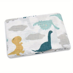 Dino Print Baby Swaddle Blanket Soft Cotton Muslin