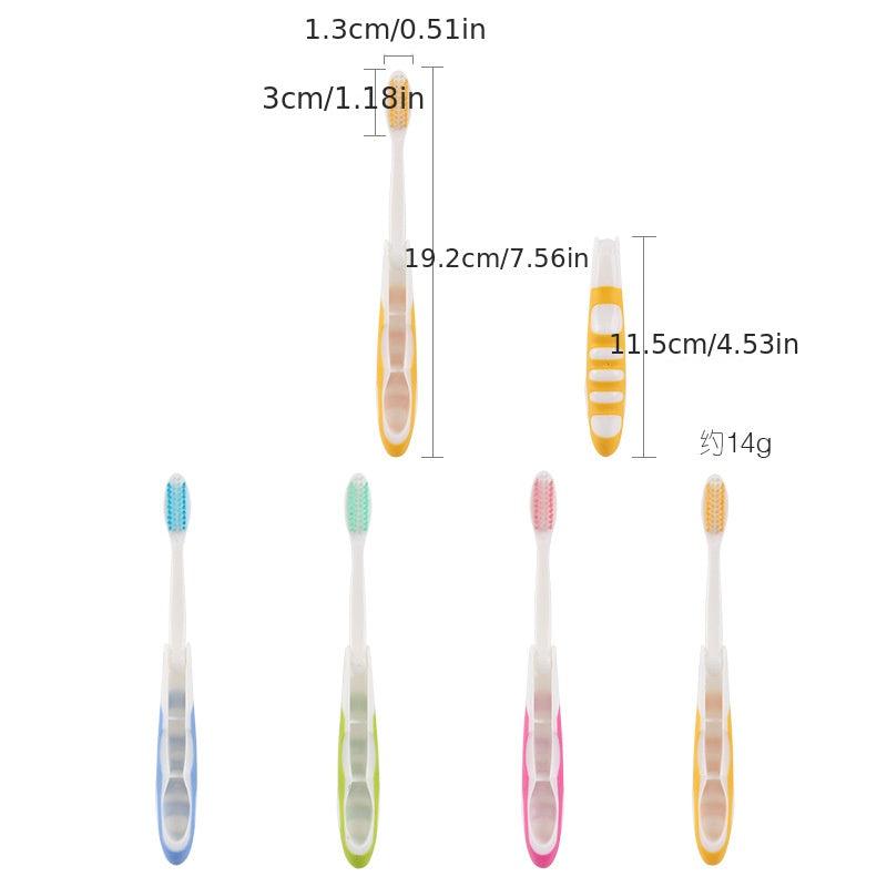 2pcs Folding Travel Soft Bristle Toothbrushes Couple Adult Portable