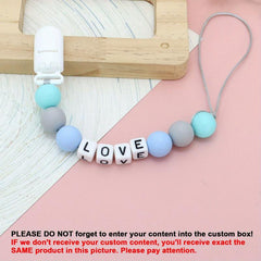 Personalized Baby Shower Gift Pacifier Clip with Name