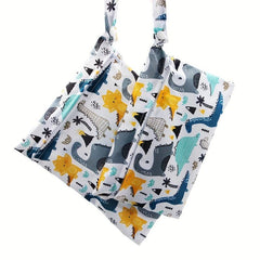 2 Pcs Dinosaur Print Wet Dry Diaper Bags for Baby Cloth Diapers