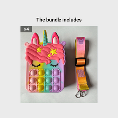Unicorn Pop Purse for Girls, Women - Fidget Backpack Toy