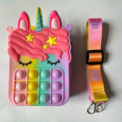 Unicorn Pop Purse for Girls, Women - Fidget Backpack Toy