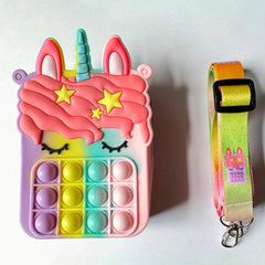 Unicorn Pop Purse for Girls, Women - Fidget Backpack Toy