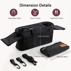 Stroller Organizer Insulated Cup Holders Phone Bag for Uppababy Baby Jogger