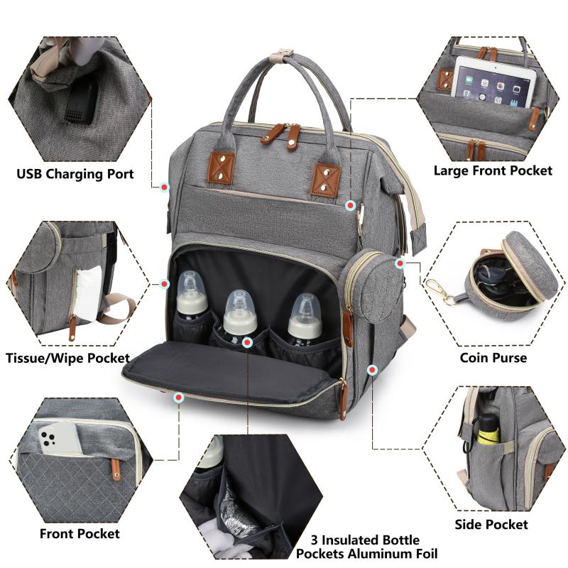 Diaper Bag Backpack Travel Baby Changing Waterproof Stylish