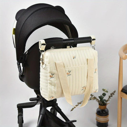 Embroidered Mommy Bag Large Diaper Bag Milk Bottle Organizer