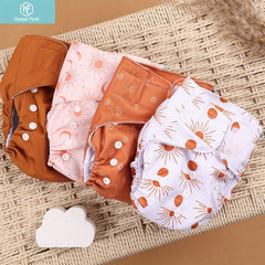 Happyflute 4 Piece Reusable Cloth Diapers Washable Adjustable for 3 15kg Babies