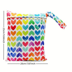 Lovely Heart Print Reusable Wet Bag