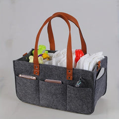 Portable Diaper Storage Bag Felt Travel Toiletry Organizer
