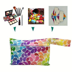 2pcs Colorful Raindrop Print Waterproof Bags for Diaper Bag