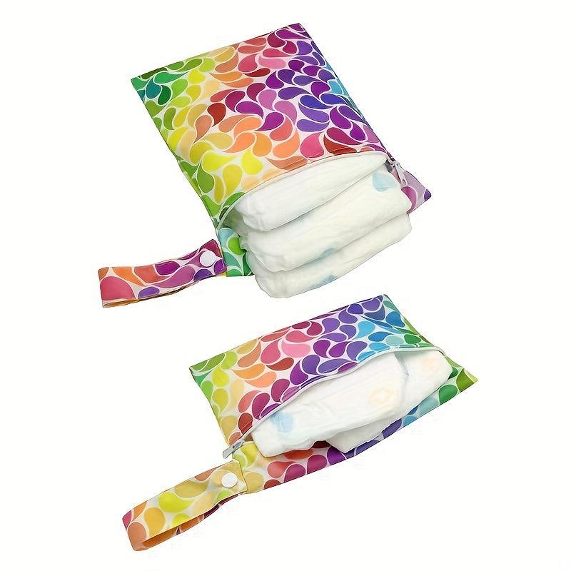 2pcs Colorful Raindrop Print Waterproof Bags for Diaper Bag