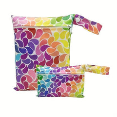 2pcs Colorful Raindrop Print Waterproof Bags for Diaper Bag