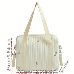 Embroidery Quilted Mommy Bag Baby Stroller Hanging Bag