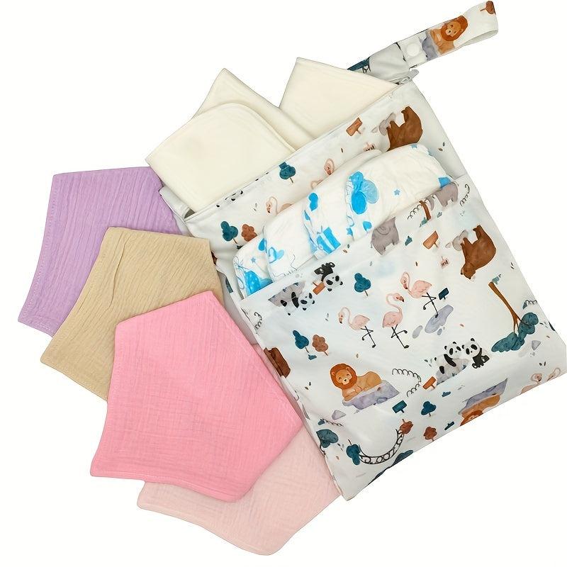 2pcs Pattern Wet Dry Bag Waterproof Reusable Diaper Storage Bag