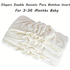 5pcs Bamboo Fiber Diapers - Elastic, Skin-Friendly, Absorbent