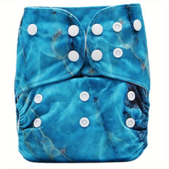 Watercolor Print Baby Cloth Diaper - Adjustable & Reusable