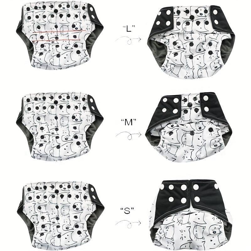 4pcs Reusable Cloth Diapers Girls Boys Washable Nappy Microfiber Inserts