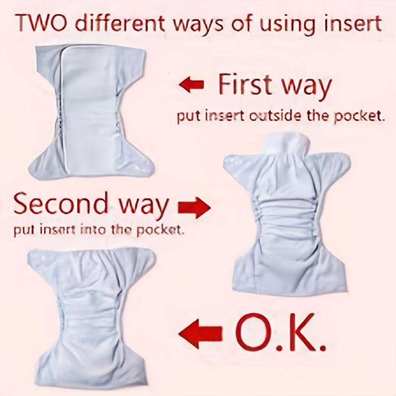4pcs Reusable Cloth Diapers Girls Boys Washable Nappy Microfiber Inserts