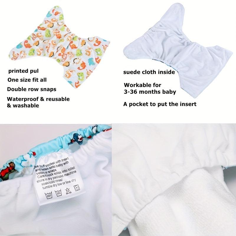 4pcs Reusable Cloth Diapers Girls Boys Washable Nappy Microfiber Inserts