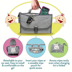 Portable Baby Changing Pad for One Handed Diapering