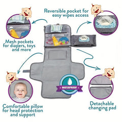 Portable Baby Changing Pad for One Handed Diapering