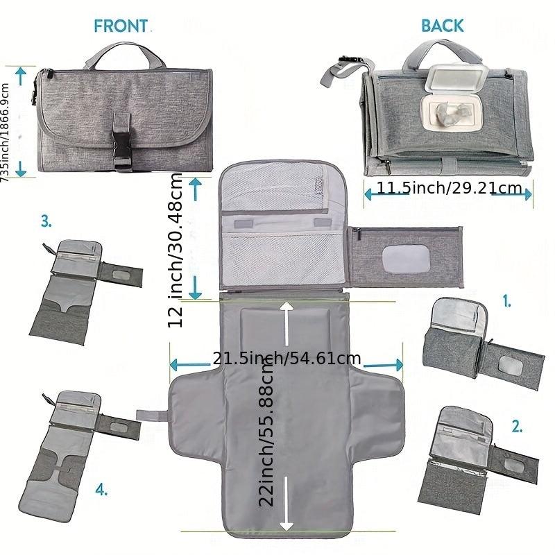 Portable Baby Changing Pad for One Handed Diapering