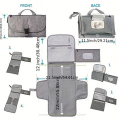 Portable Baby Changing Pad for One Handed Diapering