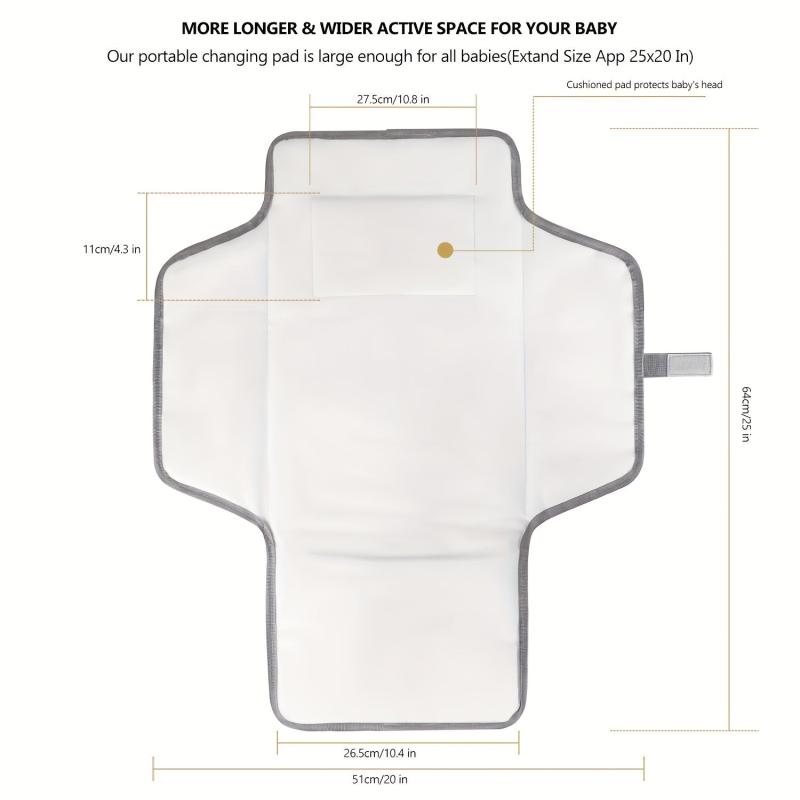 Portable Diaper Changing Pad Waterproof Easy Wipe Fabric