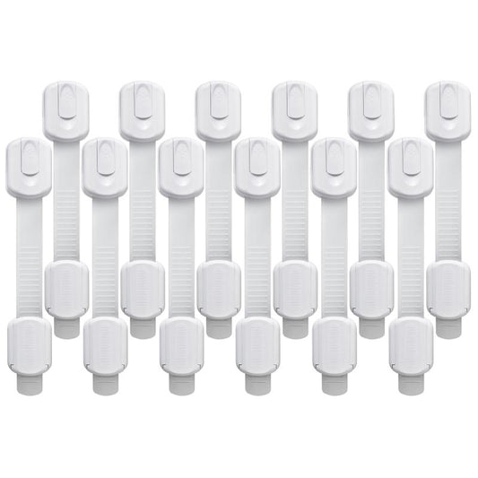 12 Piece Baby Proofing Kit Adjustable Locks for Drawers Fridge Dishwasher