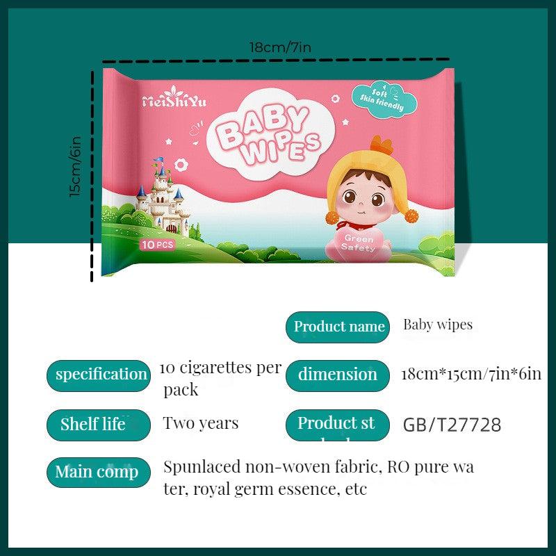 Small Baby Wipes Bag 10 Count Portable Wet Tissue Newborn Children