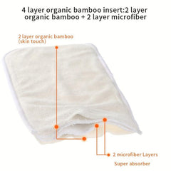 5Pcs Bamboo Fiber Diapers Thickened Skin-friendly Water-absorbing Urine Pad