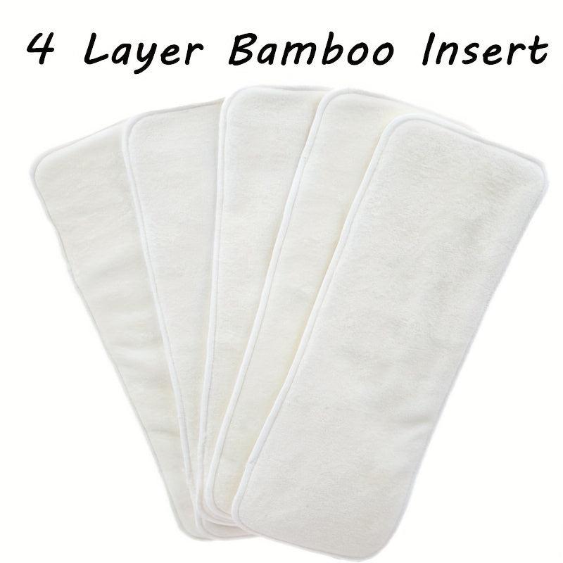 5Pcs Bamboo Fiber Diapers Thickened Skin-friendly Water-absorbing Urine Pad