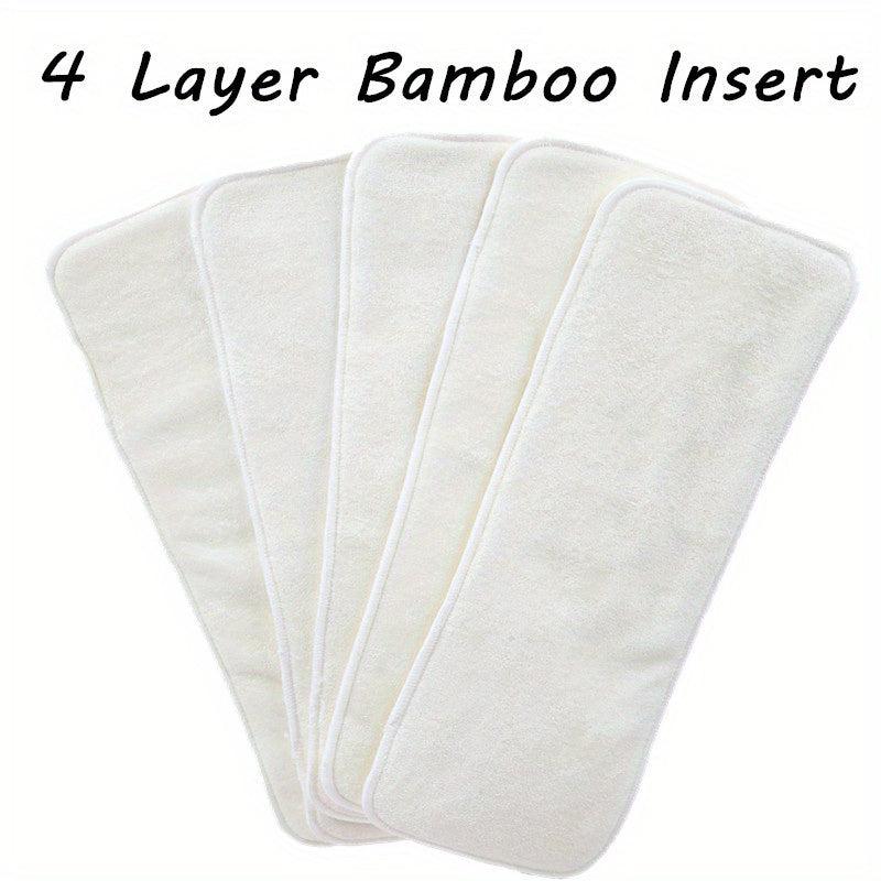 5Pcs Bamboo Fiber Diapers Thickened Skin-friendly Water-absorbing Urine Pad