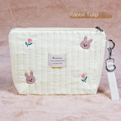Portable Quilted Stroller Nappy Bags Organizer Olive Bear Embroidery