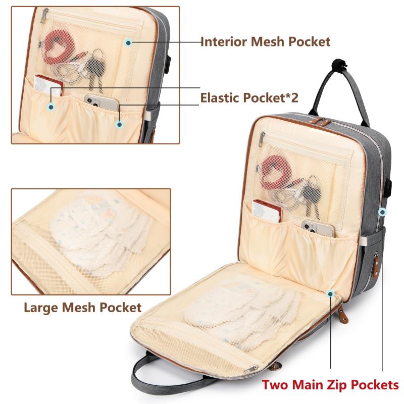Waterproof Diaper Bag Backpack Large Capacity with Stroller Strap