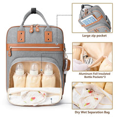 Waterproof Diaper Bag Backpack Large Capacity with Stroller Strap