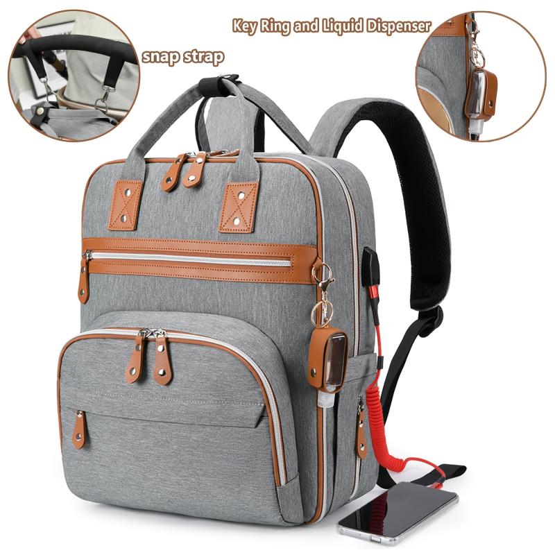 Waterproof Diaper Bag Backpack Large Capacity with Stroller Strap