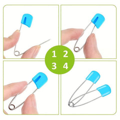6 Colors Stainless Steel Diaper Pins 2.5 Safety Lock Closure