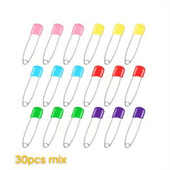 6 Colors Stainless Steel Diaper Pins 2.5 Safety Lock Closure