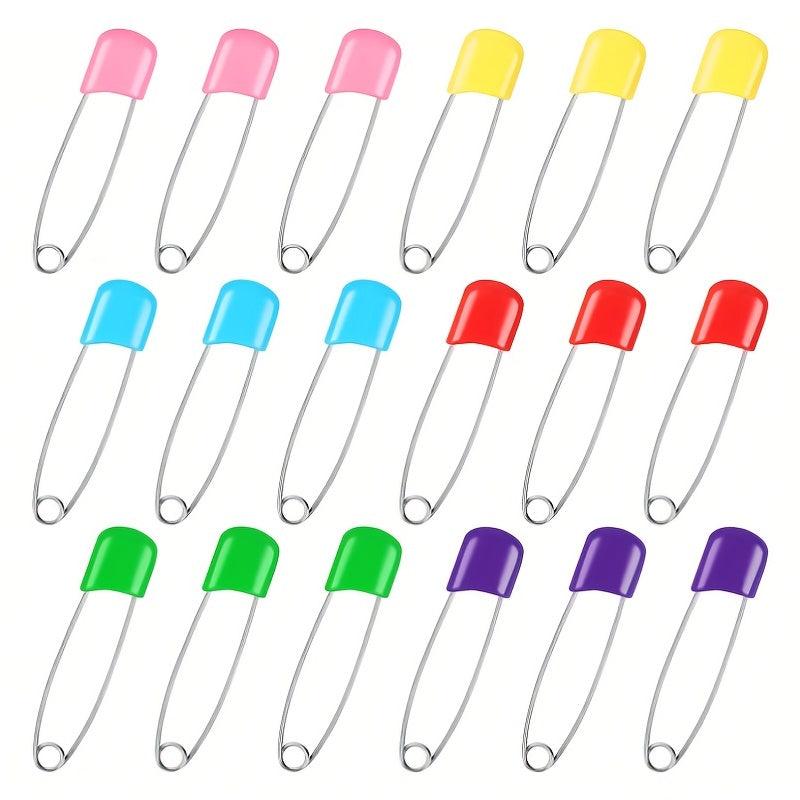 6 Colors Stainless Steel Diaper Pins 2.5 Safety Lock Closure