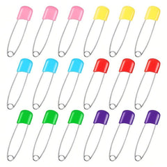 6 Colors Stainless Steel Diaper Pins 2.5 Safety Lock Closure